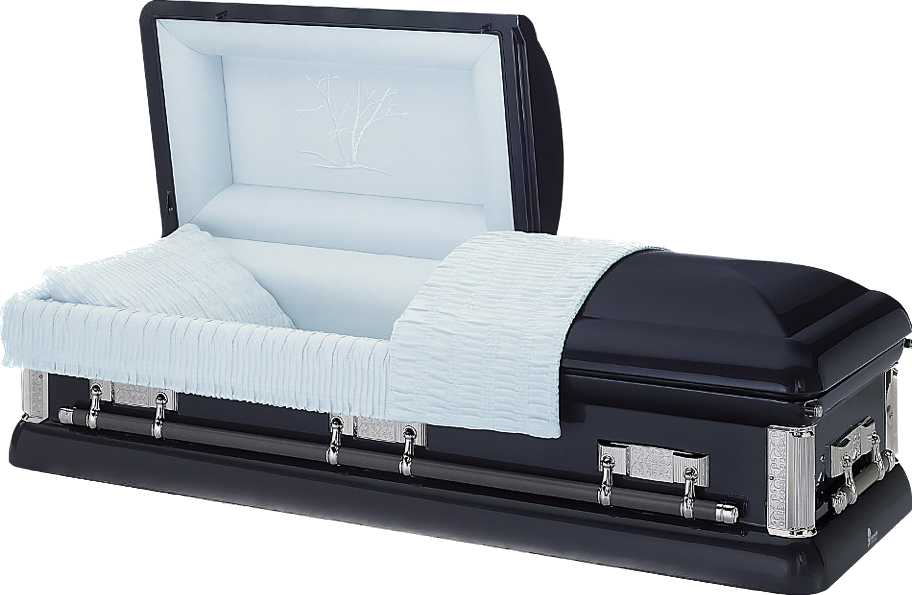 Dark Blue Casket with Blue Interior