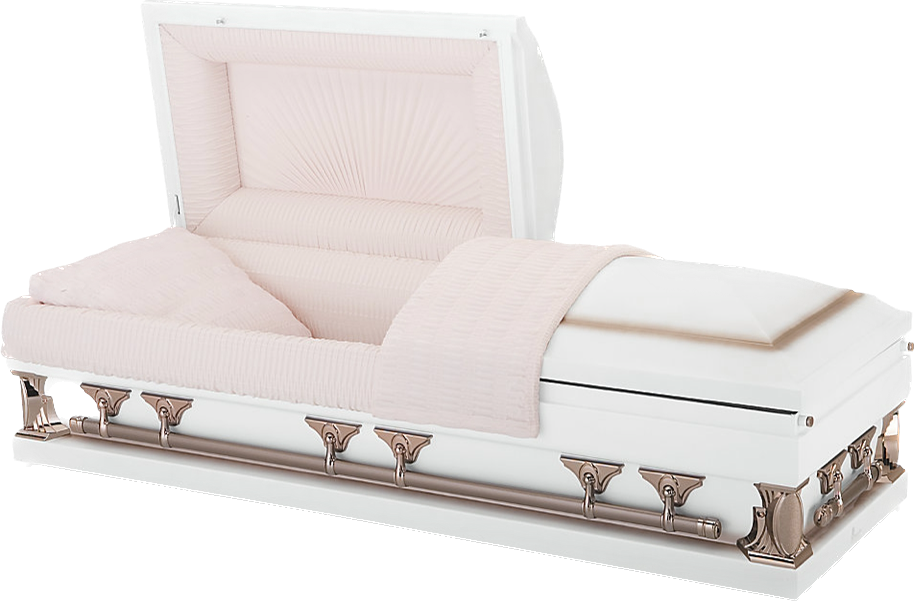 Oversized White Casket with Pink Liner