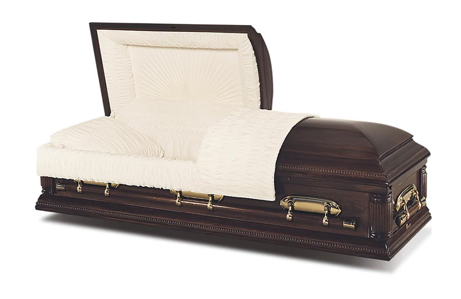 Dark Solid Wood Casket