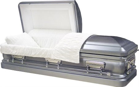 Silver Brushed Natural Casket