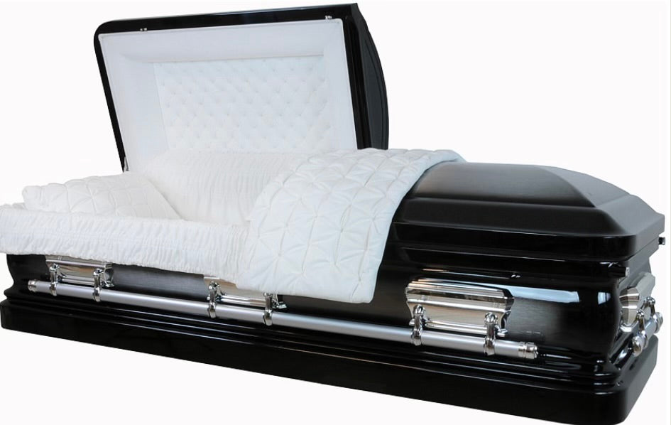 Black Brushed Silver Casket