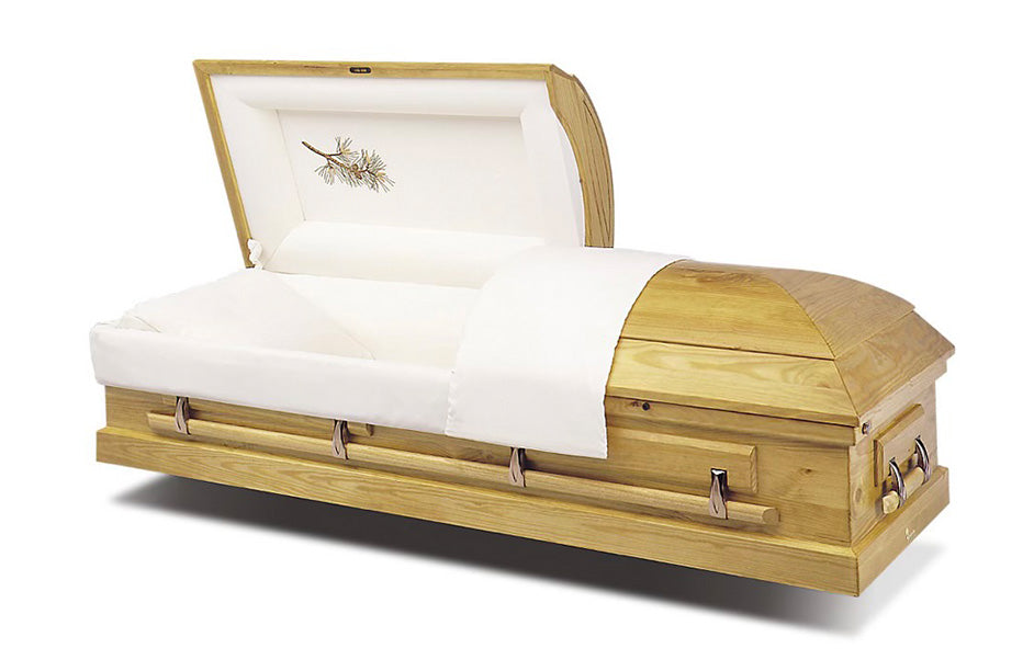 Light Oak Wood Casket