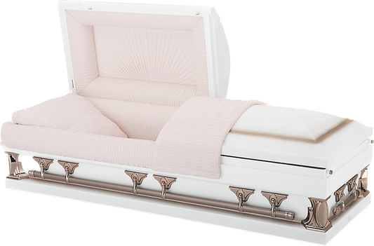 Oversized White Casket with Pink Liner