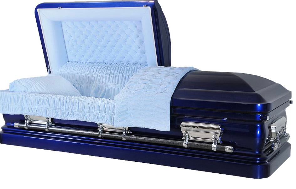 Dark Blue Brushed Casket – Middle Tennessee Caskets