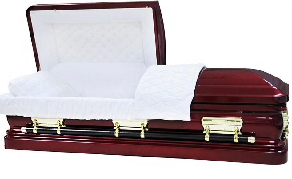 Burgundy Brushed Casket – Middle Tennessee Caskets